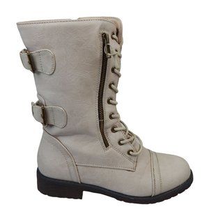 Daily Shoes Womens Mid Calf Military Lace Up Combat Boots Size 6